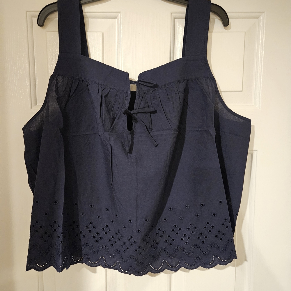 Torrid Navy Blue Eyelet Tank Top